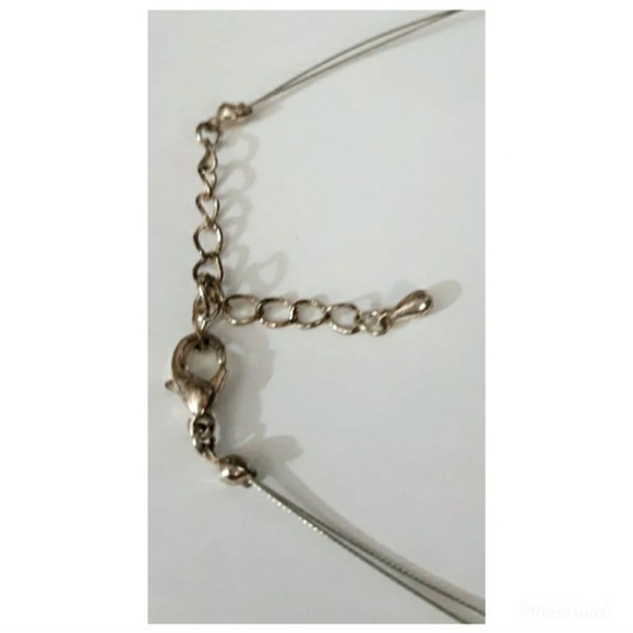 Womens Black Silverstone Cord Beaded y2k Kohl's Pendant Necklace Adjustable - Picture 3 of 3